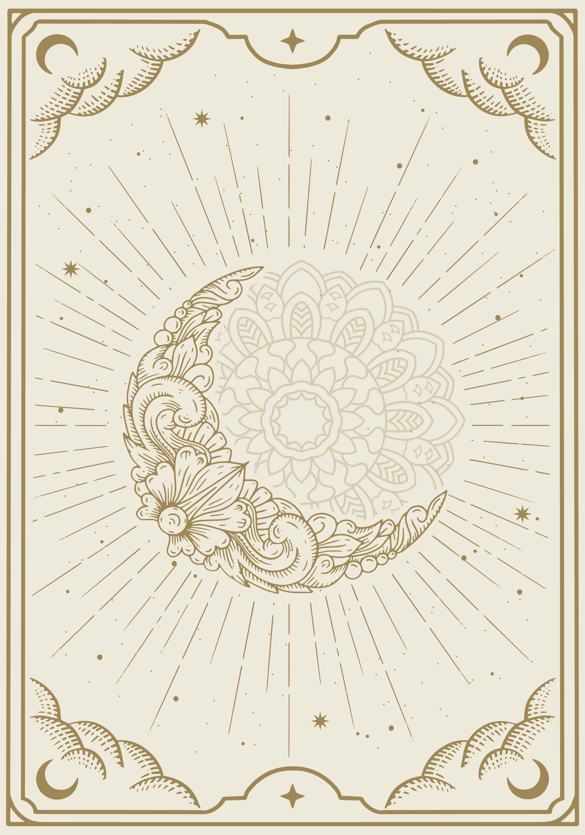 Plakatai zen mėnulio mandala - „Tenstickers“