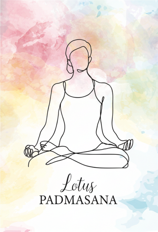Plakatai zen meditacijos pozų linijinė dailė - „Tenstickers“
