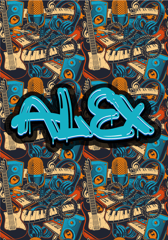 Pritaikytas retro muzikos grafiti plakatas - „Tenstickers“