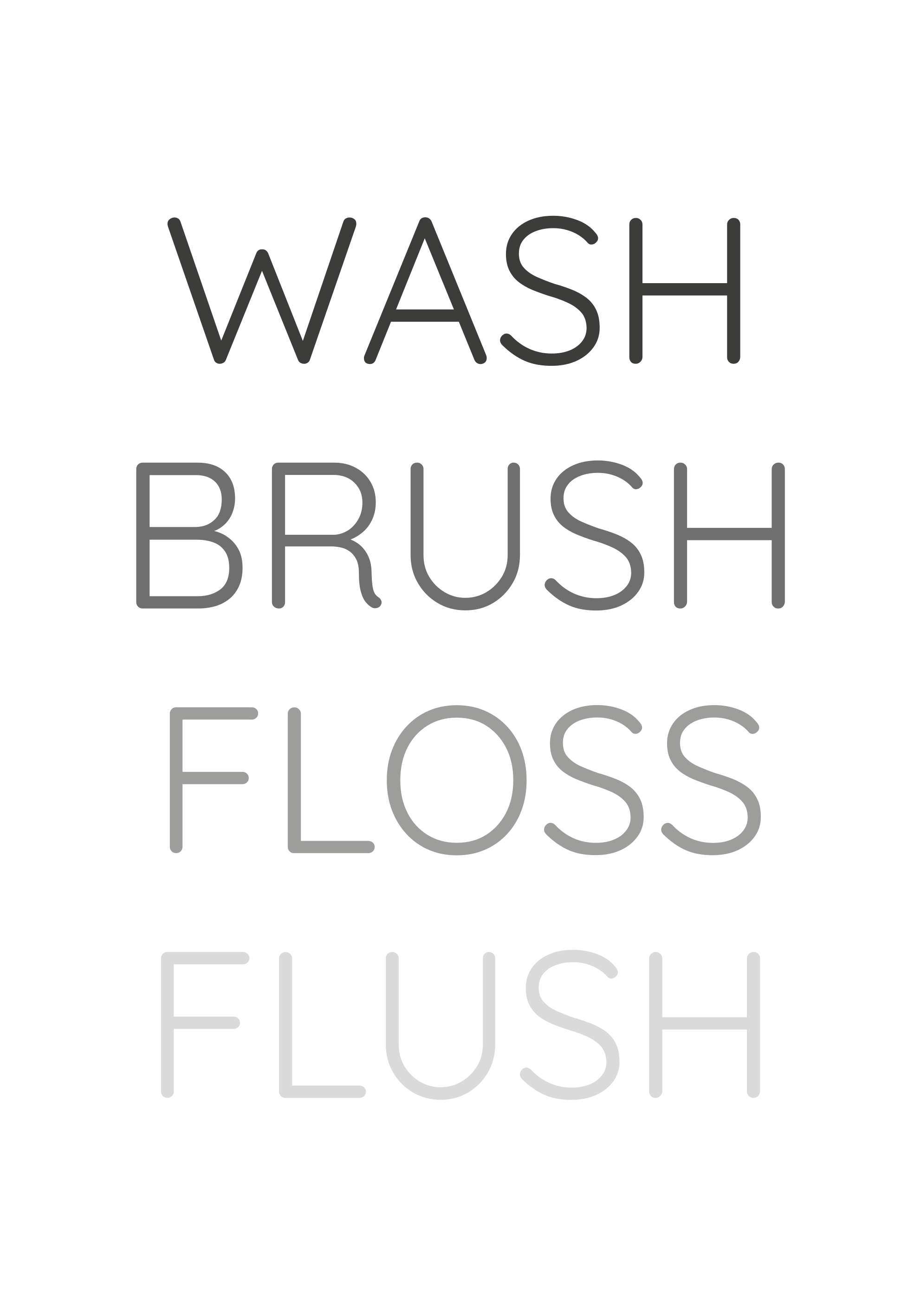Plauti šepetėlį floss flush plakatas - „Tenstickers“