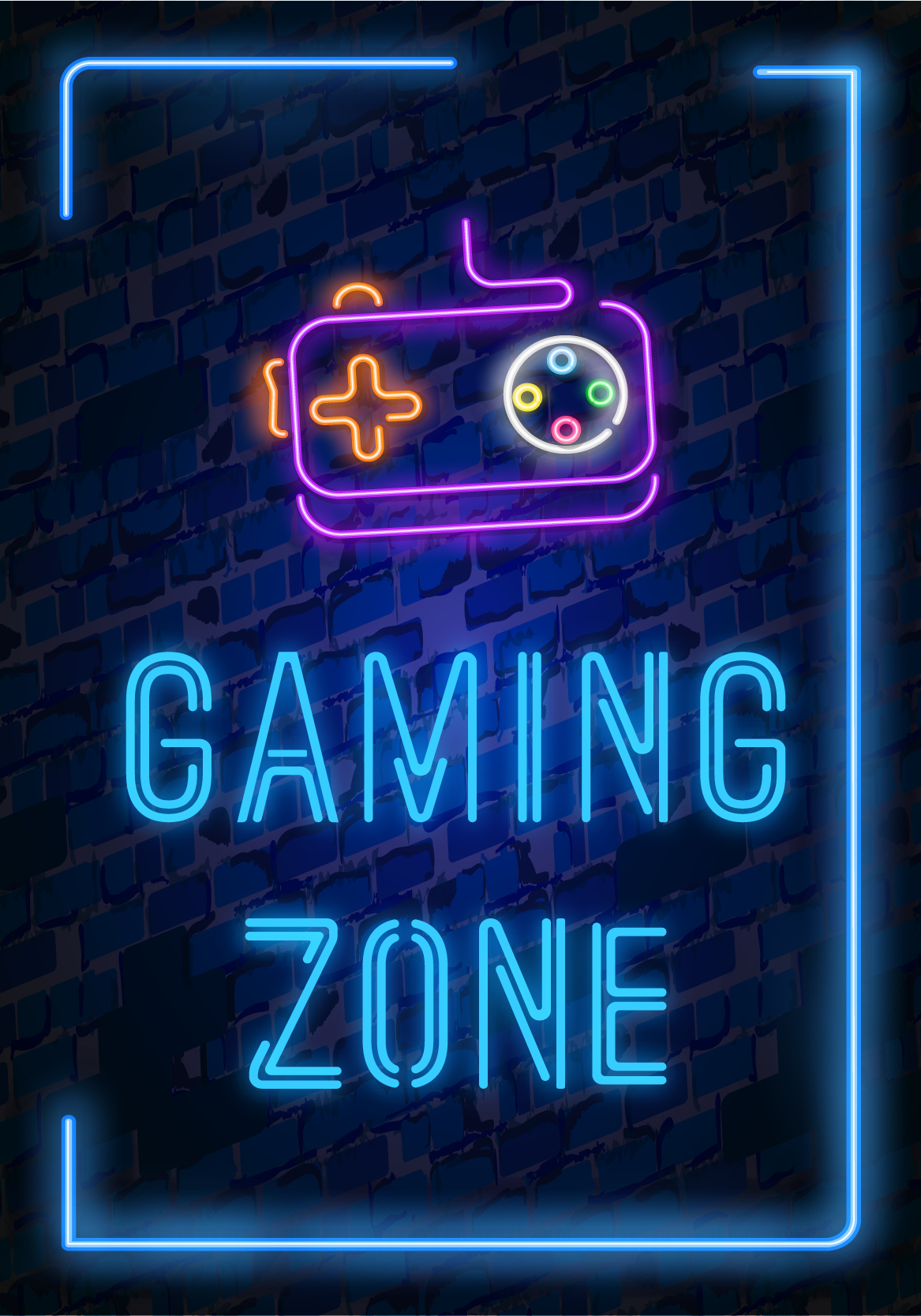 gaming zone vaizdo žaidimų plakatas - „Tenstickers“