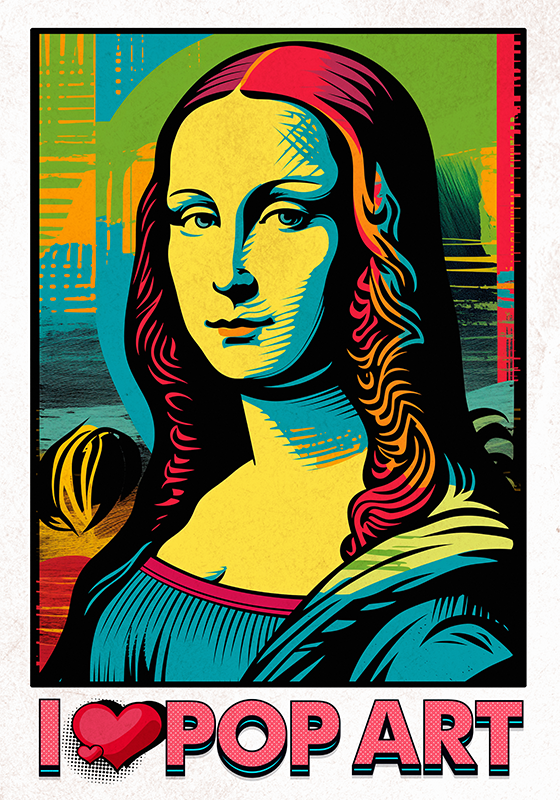 Spalvinga gioconda pop meno plakatas - „Tenstickers“