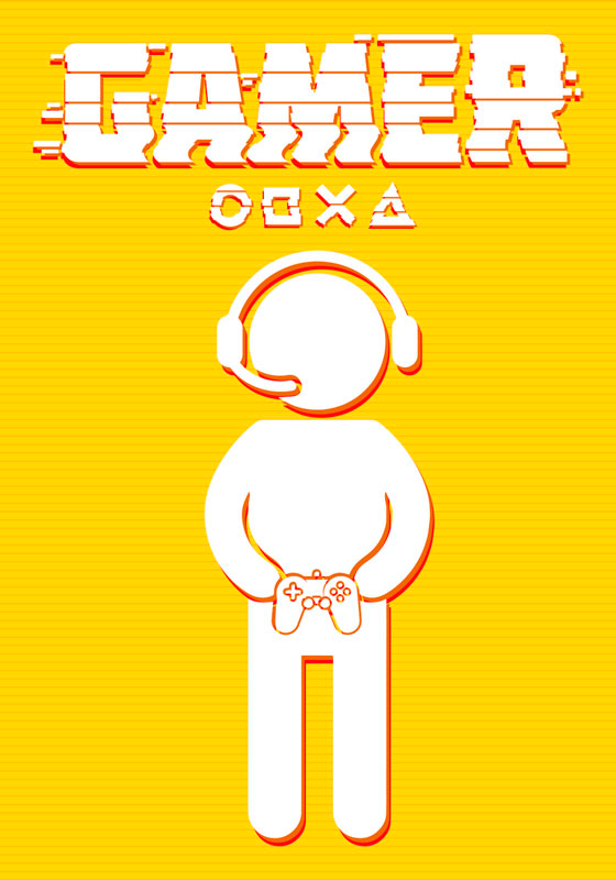 žaidėjo piktograma vaizdo žaidimų plakatas - „Tenstickers“