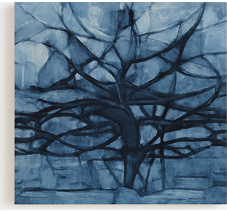 Pilkų atspalvių dizainas Drobė medžius - „Tenstickers“