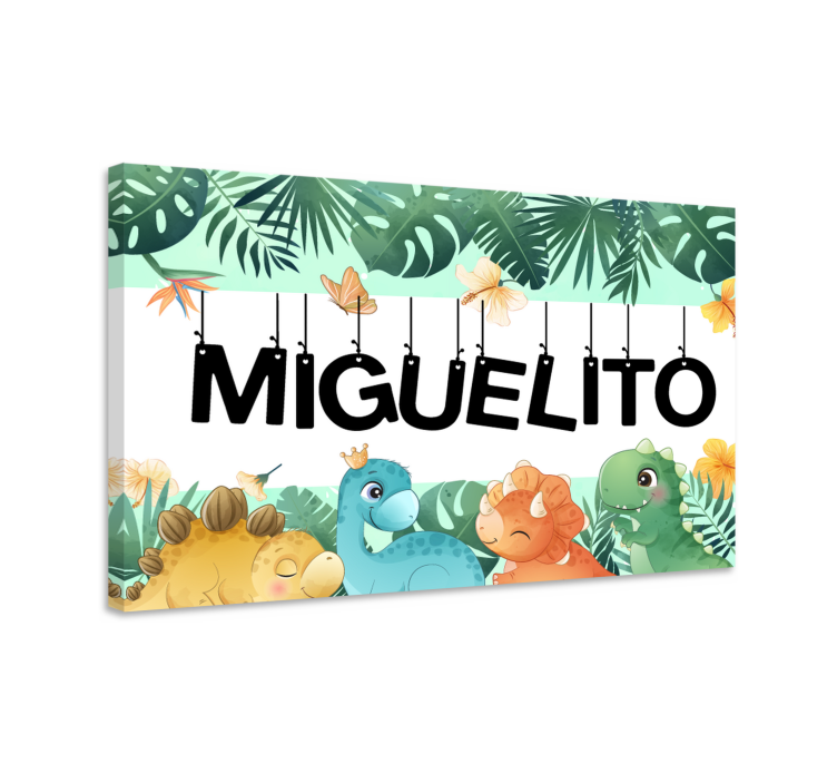 Drobė su arkliais mielame dinozaurų fone - „Tenstickers“