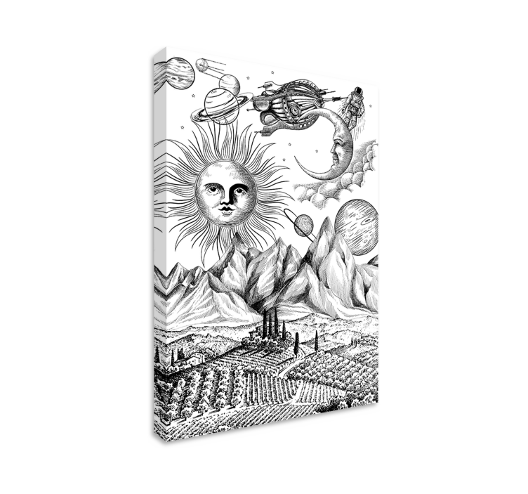 Didžiojo visatos koliažo drobės meno atspaudai - „Tenstickers“