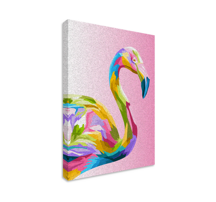 Drobė gyvunais spalvingo flamingo profilis - „Tenstickers“