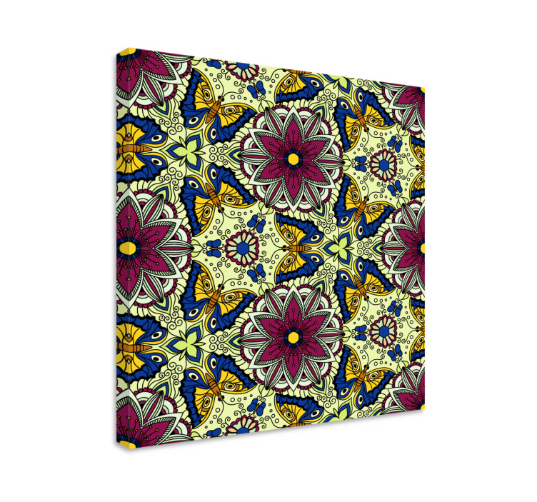 Drobė gėlės ir augalai drugelių raštas - „Tenstickers“