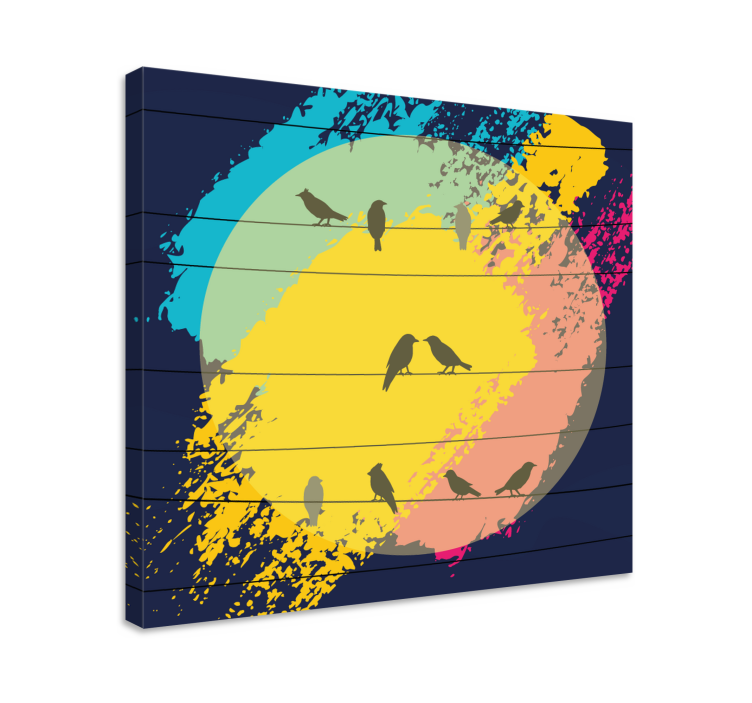 Retro apskritimo siluetai Drobė paukštis - „Tenstickers“