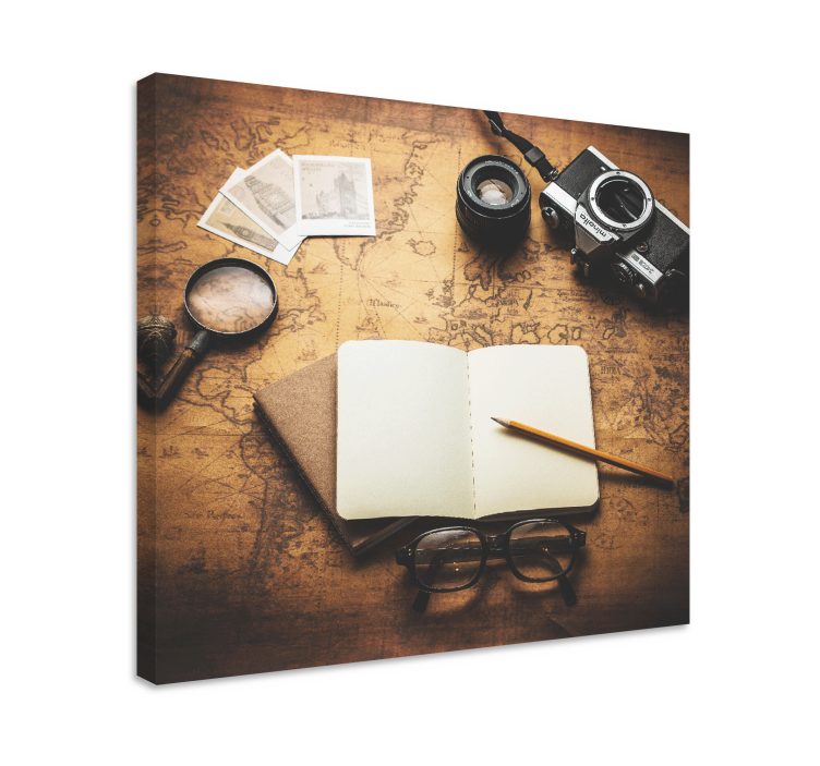 Drobė su vaisiais senovinių fotoaparatų reikmenims - „Tenstickers“