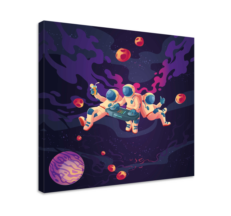 Drobė žaidimų stalas astronautai žaidžia kartu - „Tenstickers“