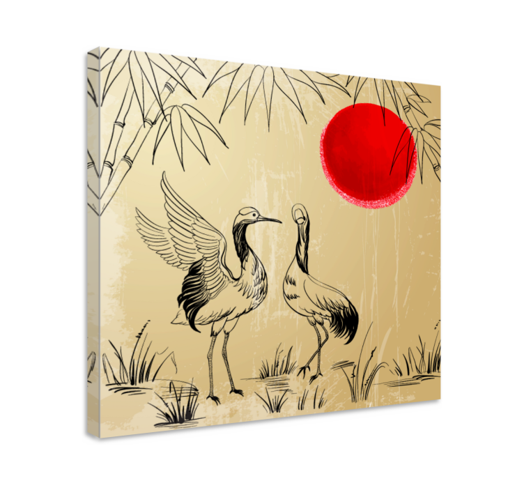 Drobė mandala gervės ir saulė - „Tenstickers“