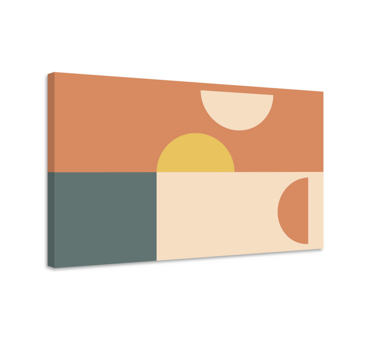 Pusiau apskritimų ir stačiakampių geometrinė drobė - „Tenstickers“