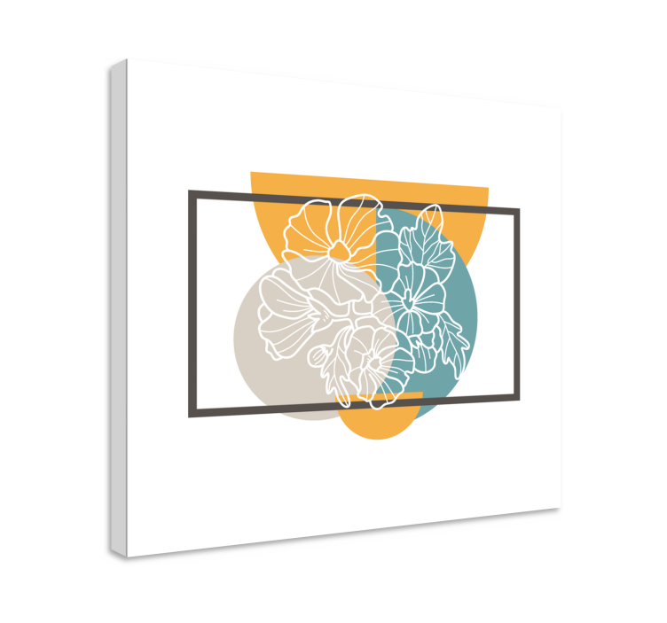 Drobė gėlės ir augalai botaninė kontūrinė iliustracija - „Tenstickers“