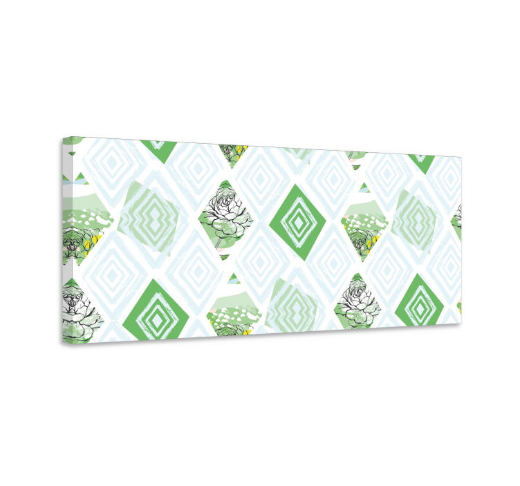 Drobė gėlės ir augalai geometrinių sultingų raštas - „Tenstickers“