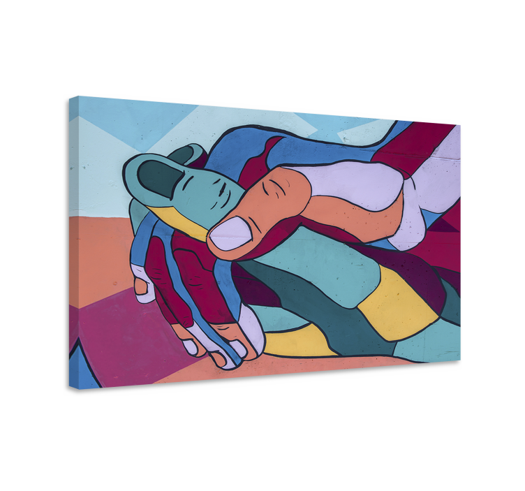 Drobė žmonės ir veikėjai susijungusios rankos - „Tenstickers“