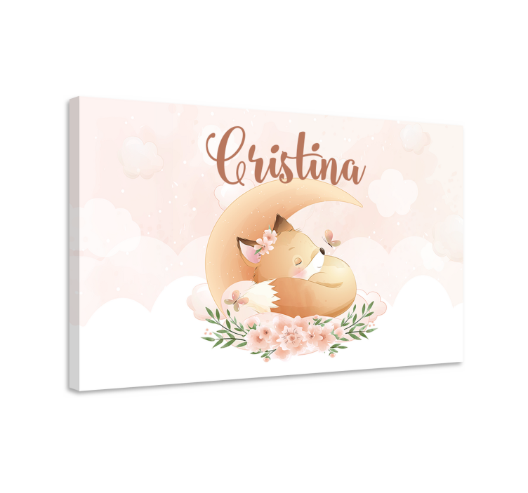 Miela lapė mergaitei su vardu suasmeninta drobė - „Tenstickers“