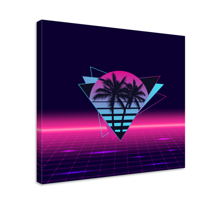 Vaporwave stiliaus palmių retro drobė - „Tenstickers“