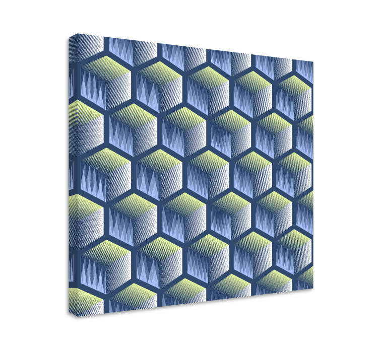 Drobė geometrinis šešiakampio kubo raštas - „Tenstickers“
