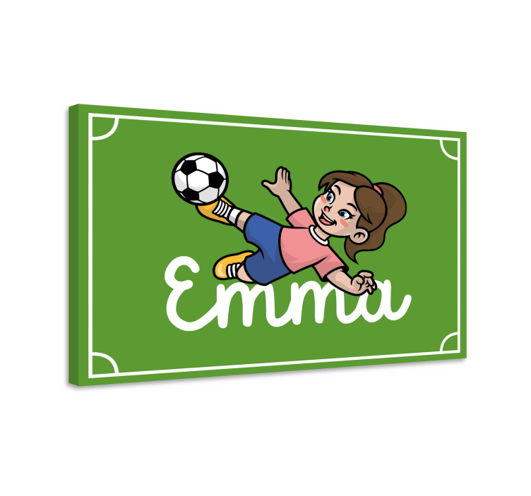 Merginos futbolininkės personalizuota drobė - „Tenstickers“