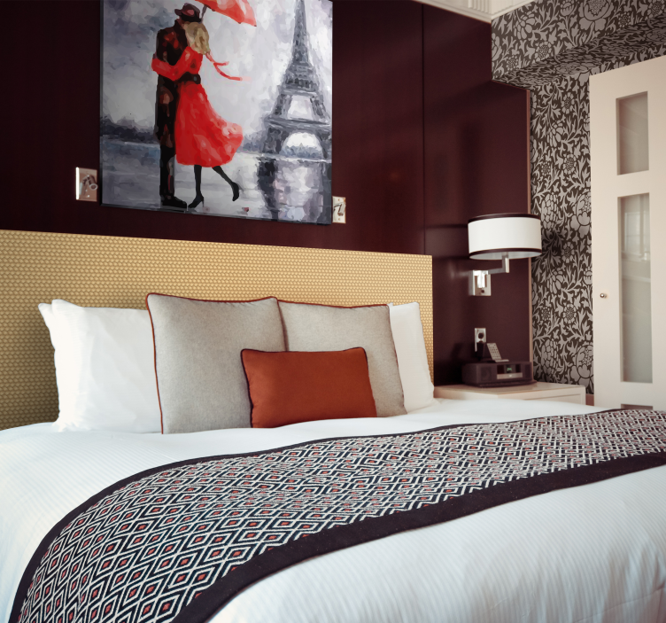 Drobė elegantiškas romantiška paryžiaus apkaba - „Tenstickers“