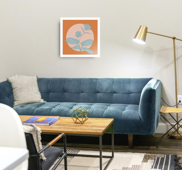 Oranžinė stilizuota iliustracija Drobė gėlės ir augalai - „Tenstickers“