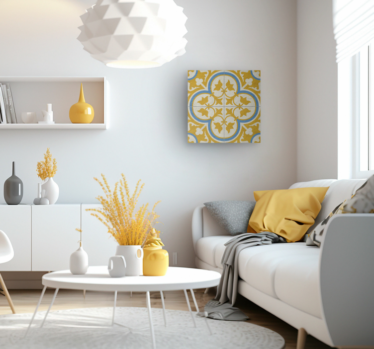 Geltonos hidraulinės plytelės Drobė vintažinis - „Tenstickers“