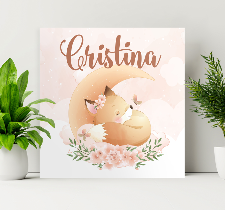 Miela lapė mergaitei su vardu suasmeninta drobė - „Tenstickers“