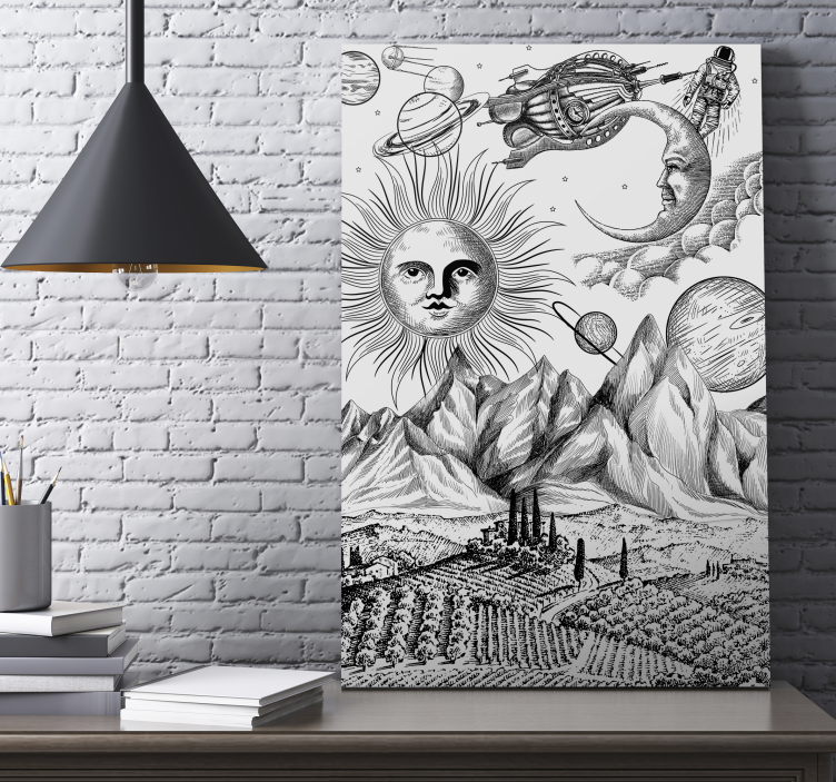 Didžiojo visatos koliažo drobės meno atspaudai - „Tenstickers“