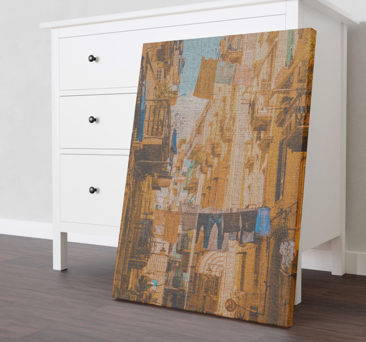 Skalbinių virvė ant pakabos neapolio drobės spaudiniuose - „Tenstickers“