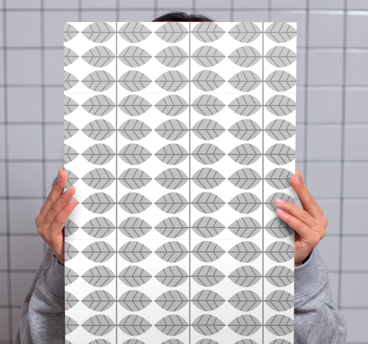 Drobė gėlės ir augalai su stilizuotu lapų raštu - „Tenstickers“