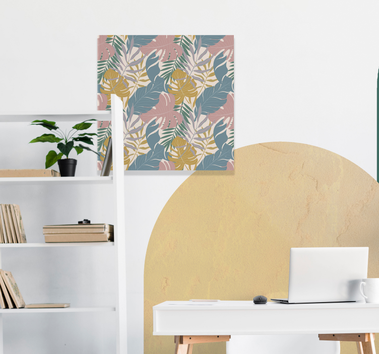 Drobė gėlės ir augalai tropinės lapų raštai - „Tenstickers“