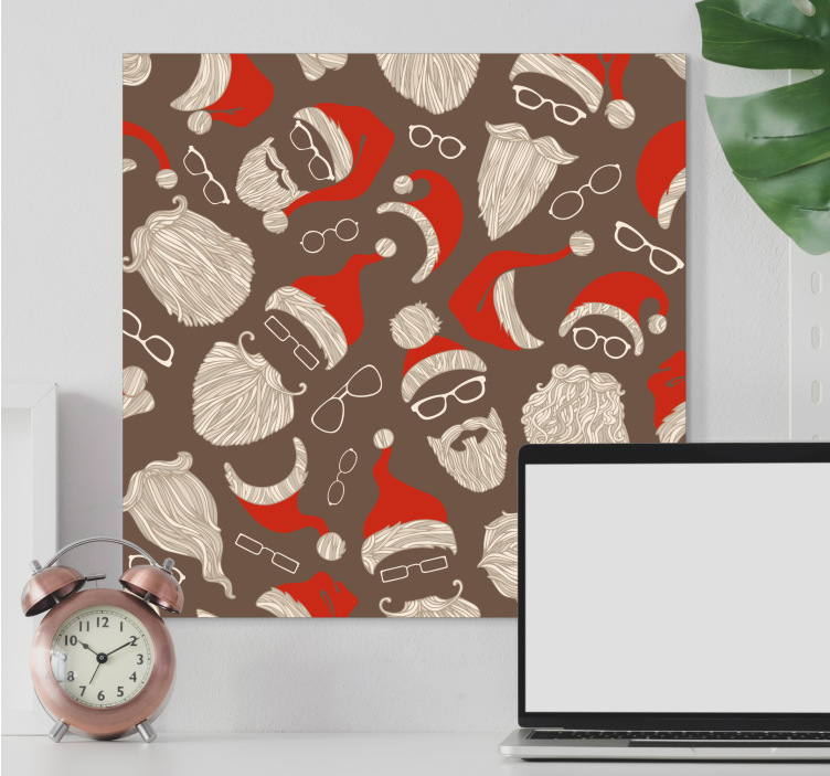 Drobė gyvunais Šventiniai santa veidai - „Tenstickers“