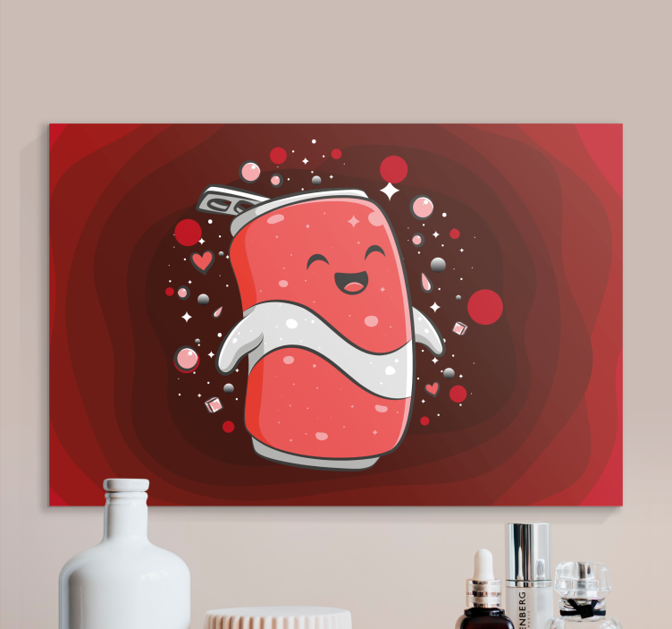 Drobė laimingas gėrimo personažas - „Tenstickers“