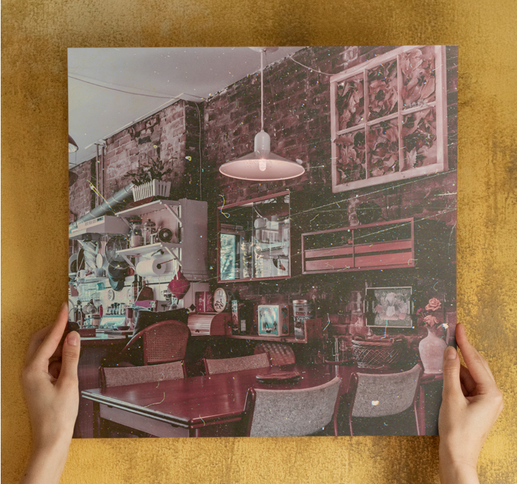 Drobė miestai ir šalys vintage kavinės scena - „Tenstickers“