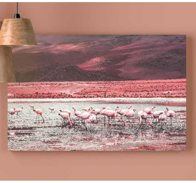 Drobė paukštis flamingai prie vandens - „Tenstickers“