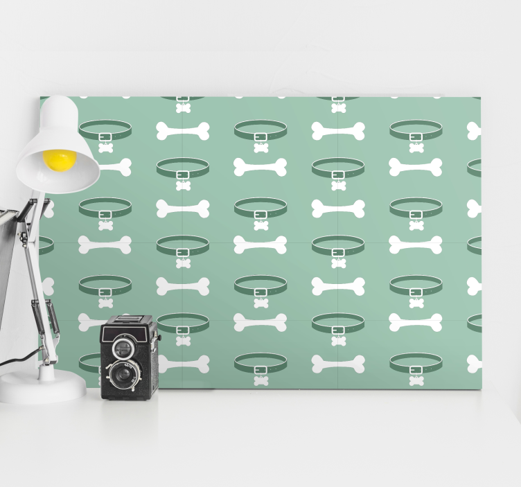 Drobė šunys kaulų ir antkaklio raštas - „Tenstickers“