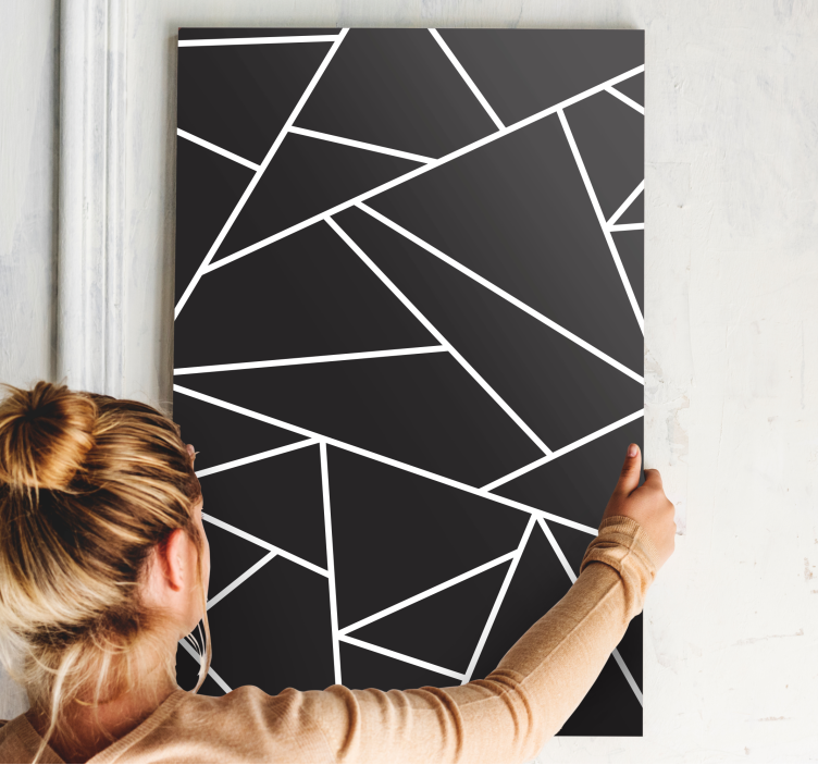 Klasikinė juoda balta mozaikinė geometrinė drobė - „Tenstickers“