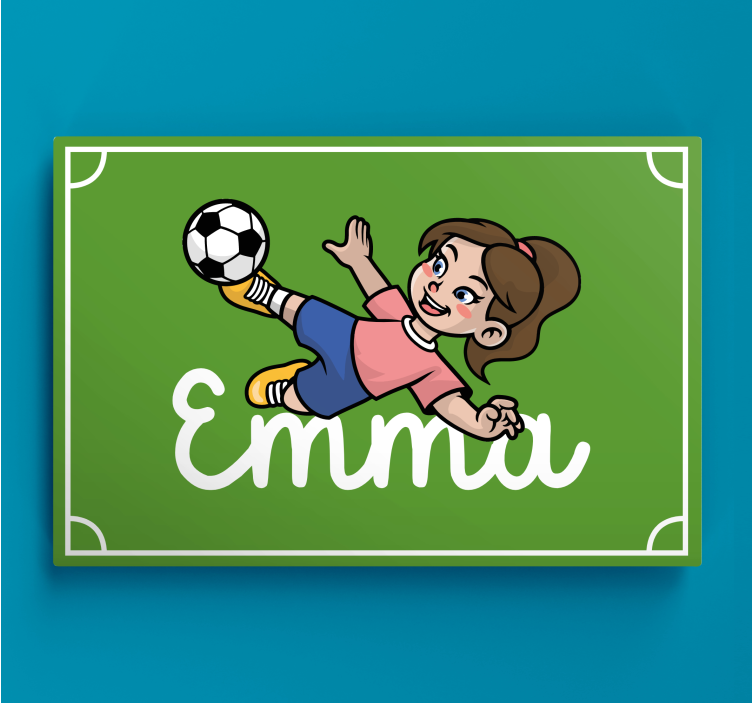 Merginos futbolininkės personalizuota drobė - „Tenstickers“