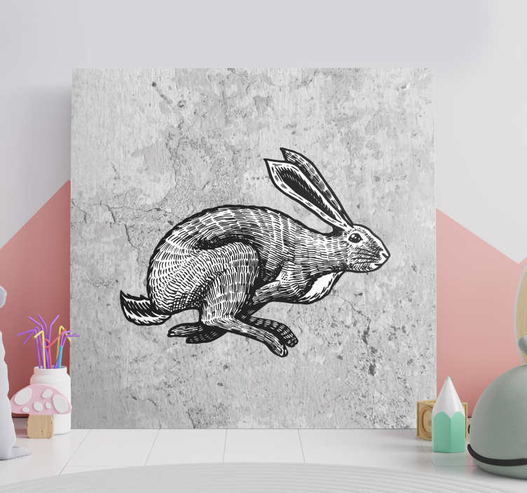 Pilka triušio bėgimo darželio drobė - „Tenstickers“