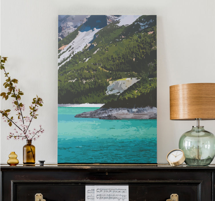 Ramus vaizdas į kalnus Drobė peizažai - „Tenstickers“