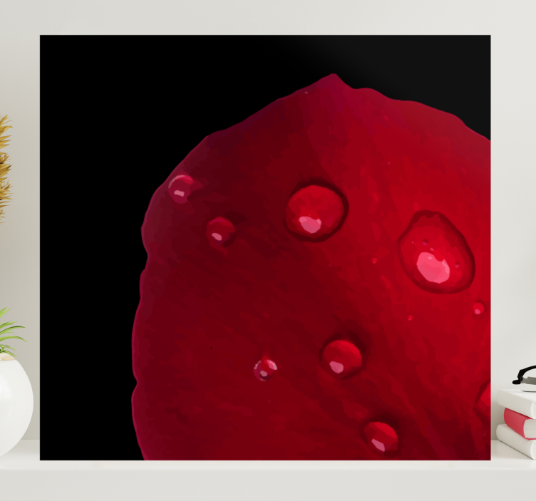 Raudonų rožių raštas su vandens lašų gėlių drobėmis - „Tenstickers“