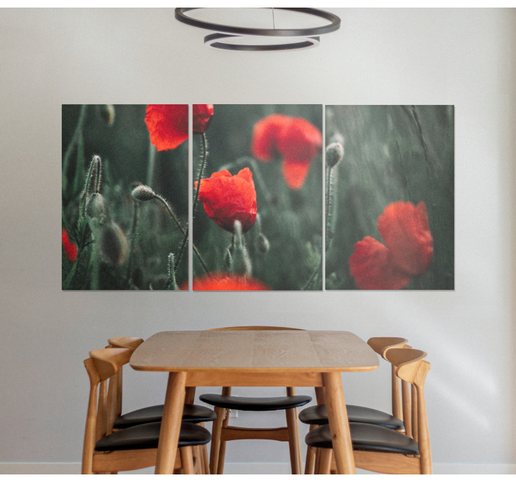 Suteptas aguonų žiedų paveikslailaukas - „Tenstickers“