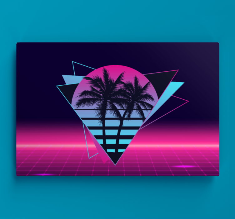 Vaporwave stiliaus palmių retro drobė - „Tenstickers“