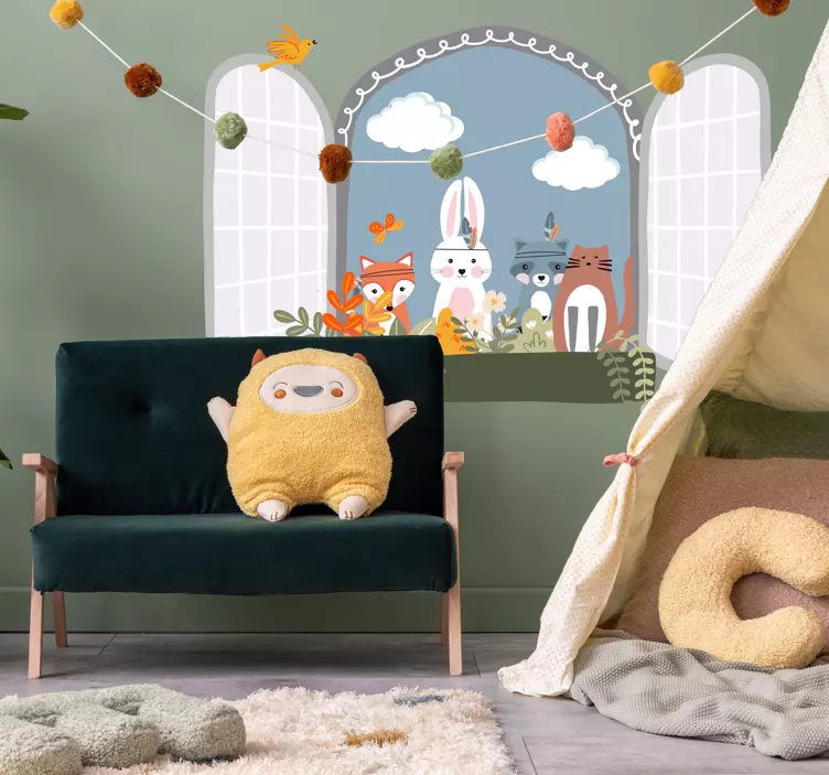 Vaikų gyvūno lango 3d sienos lipdukas - „Tenstickers“