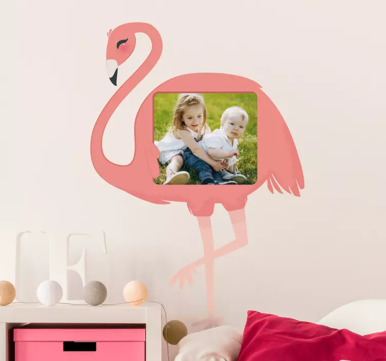 Flamingo nuotraukų laikiklis lipdukas vaikams - „Tenstickers“