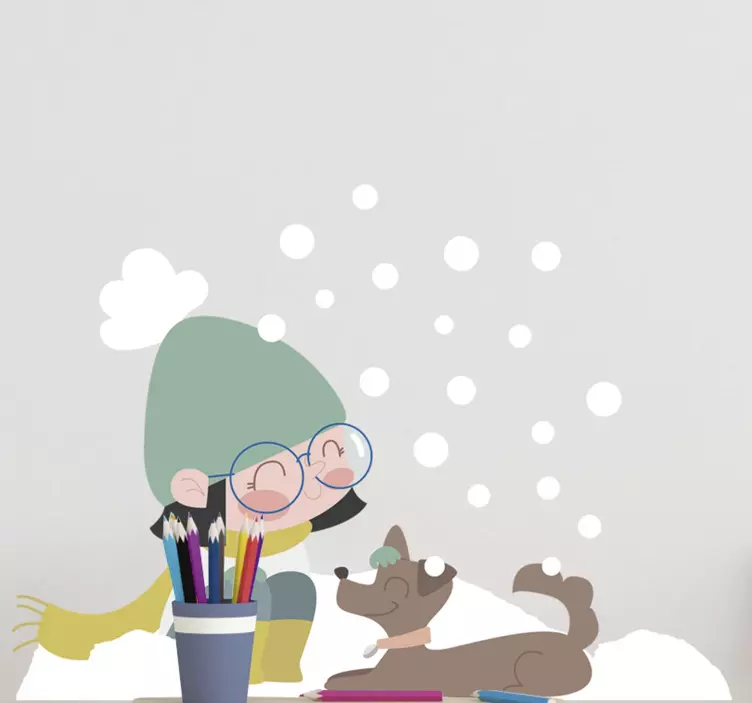 Vaikai lipdukai žiemos mergaitė mažylis - „Tenstickers“