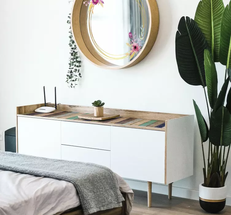 Mėlynos vasaros medienos baldų lipdukas - „Tenstickers“