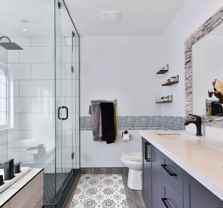 Veidrodžio rėmo akmens faktūros veidrodžio lipdukas - „Tenstickers“