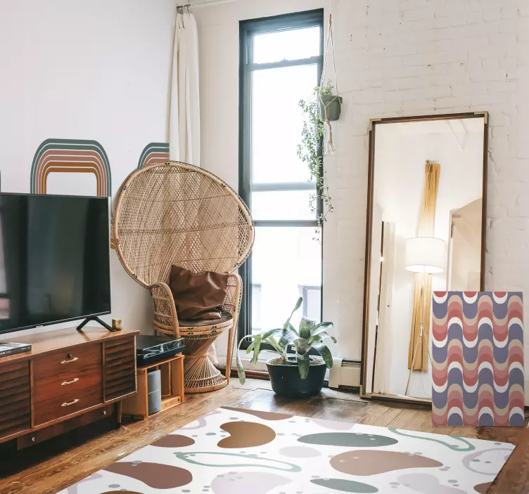 Abstraktus minimalių bangų sienos lipdukas - „Tenstickers“